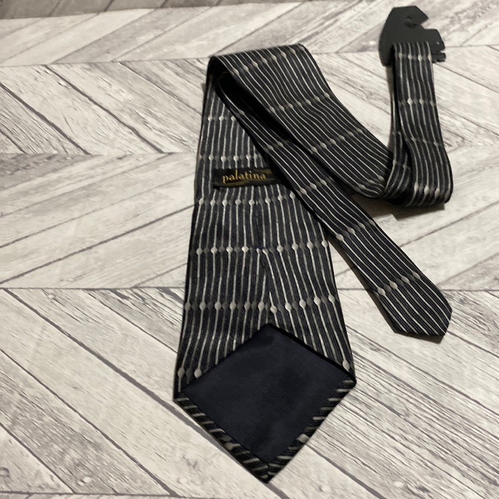 Tie Palatina 100% imported silk color black & gray